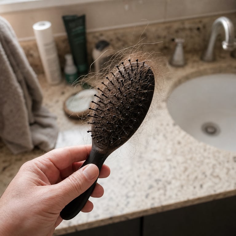 Hair in the shower drain