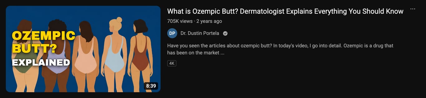 YouTube: What is Ozempic Butt? A dermatologist explains