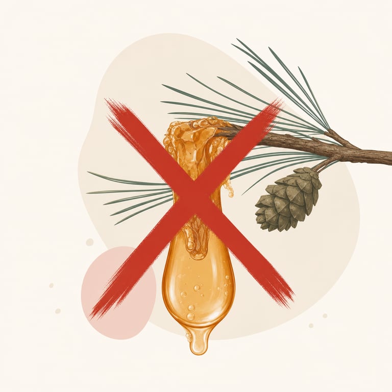 Rosin — the adhesive ingredient eliminated from Plumeria's formula