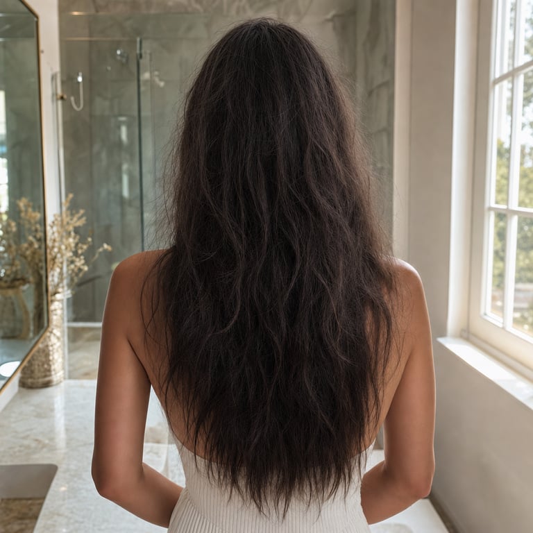 Hair before: dry, dull, damaged
