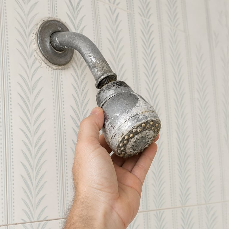 Removing the old crusty shower head