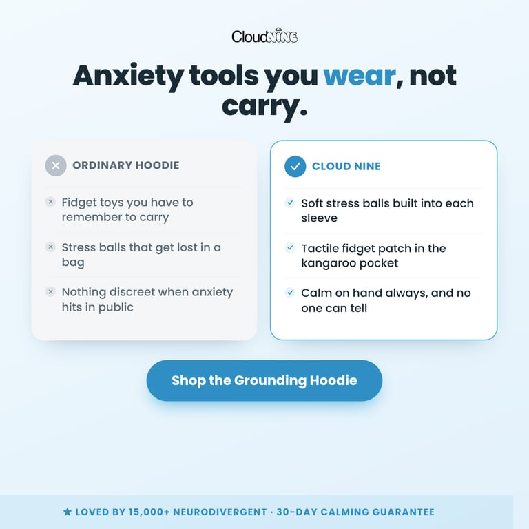 Comparison — anxiety tools you wear, not carry