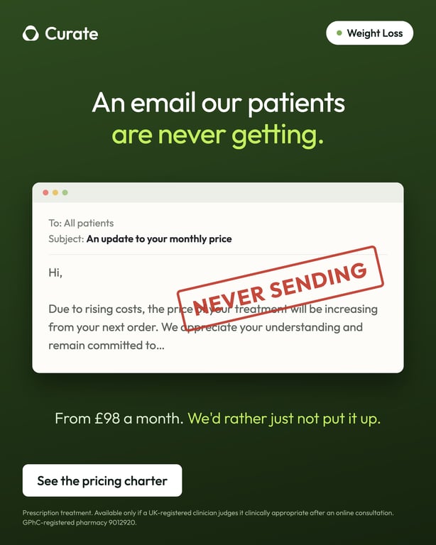 Mock email ad stamped never sending