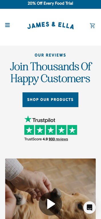 The reviews page on mobile, ella.co/our-reviews
