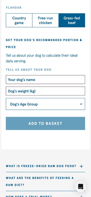 Calculator section — mobile