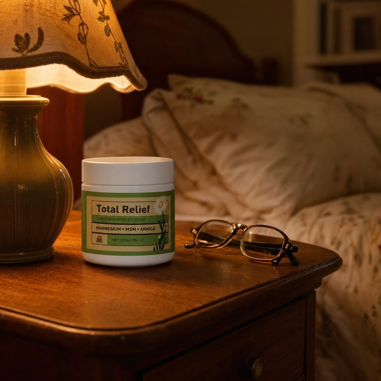The Neuropura Total Relief jar on my nightstand