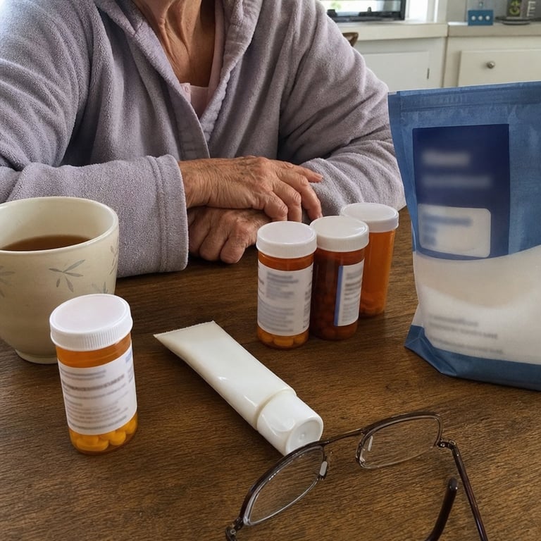 A kitchen table full of remedies that did not work