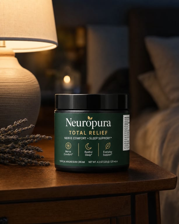 A jar on the nightstand at night