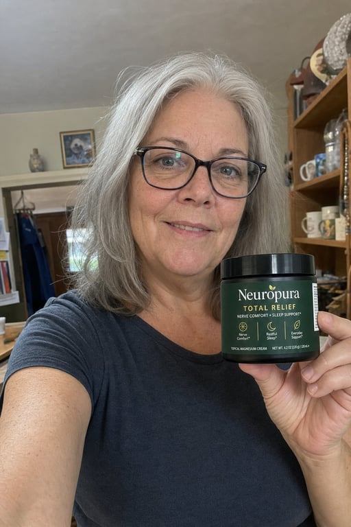 A Neuropura customer holding her jar