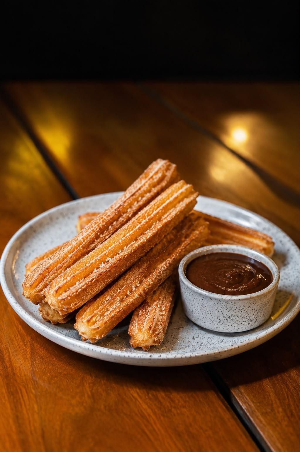 Golden cinnamon churros