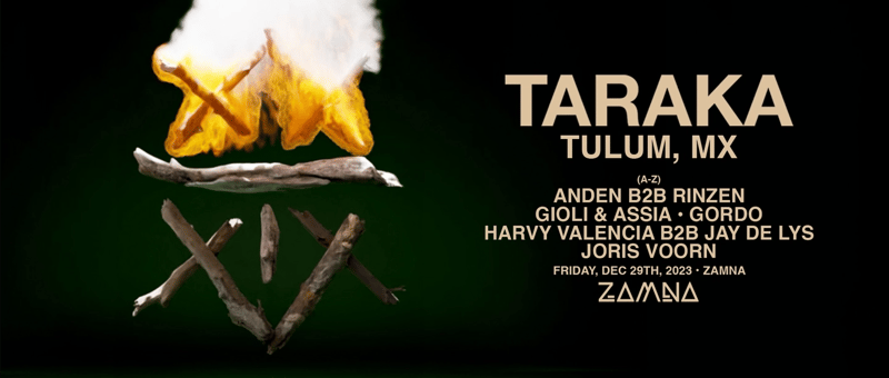 taraka tulum lineup at zamna