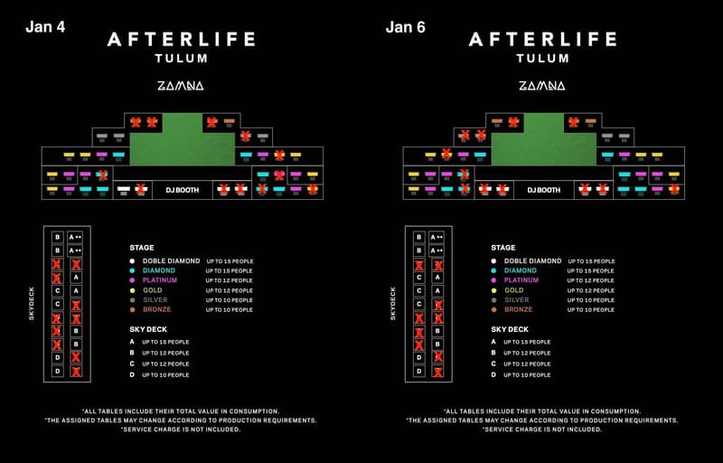 afterlife tulum 2025 tables