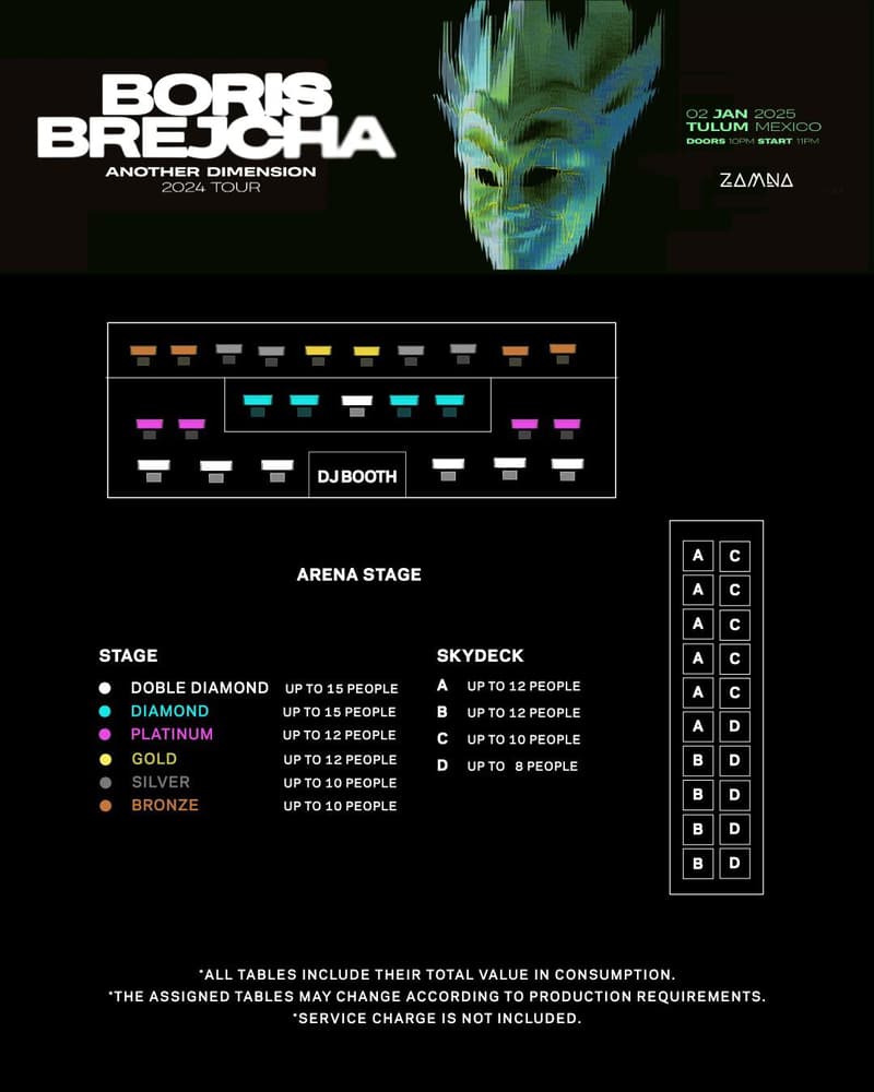 boris brejcha at zamna vip backstage table