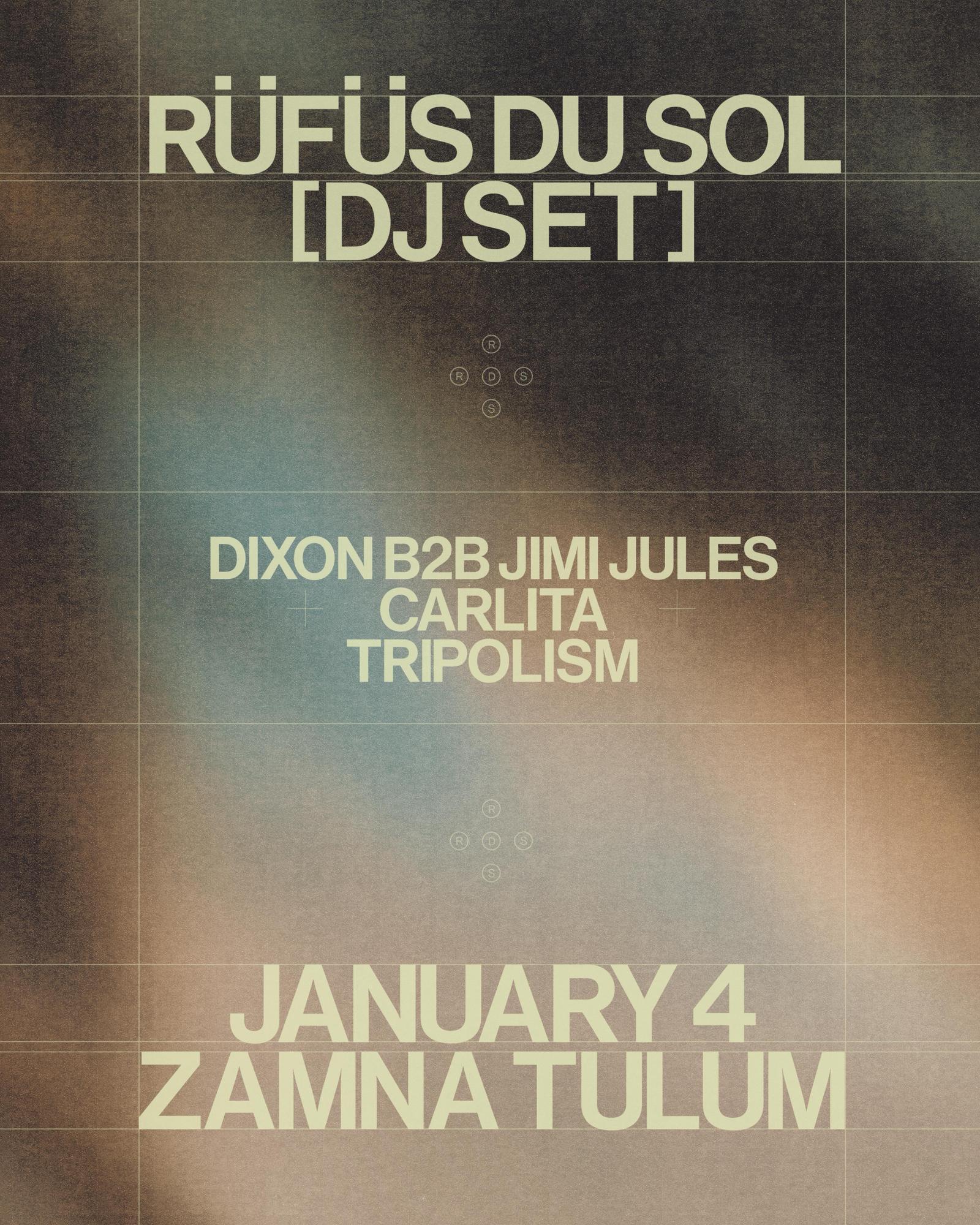 Rufus Du Sol Tulum 2026 flyer