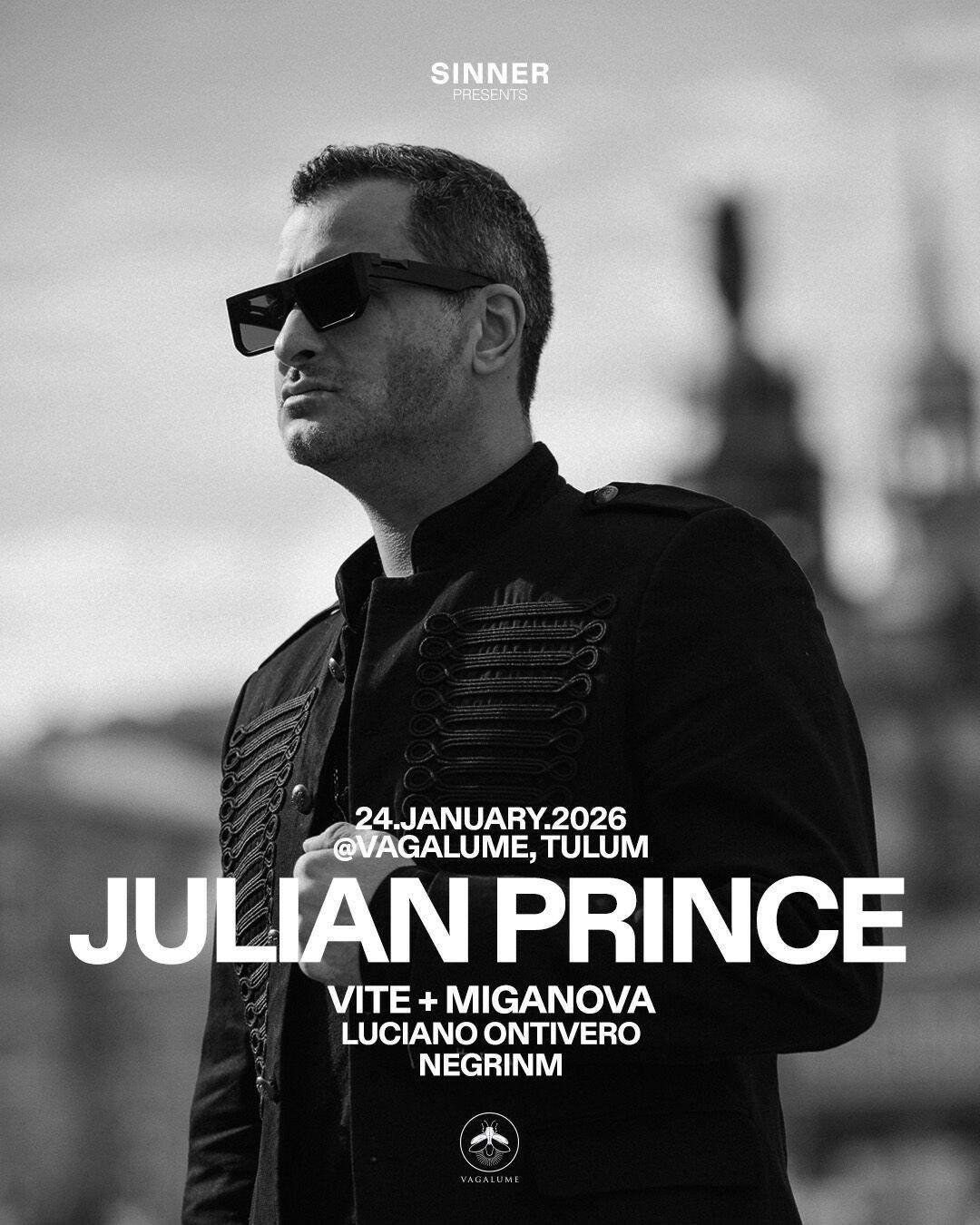 Sinner x Julian Prince flyer