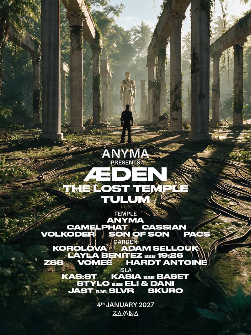 anyma presents aeden in tulum 2027 lineup and flyer