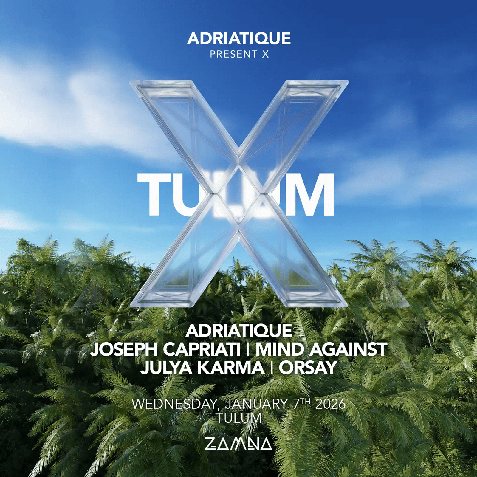 X by Adriatique flyer