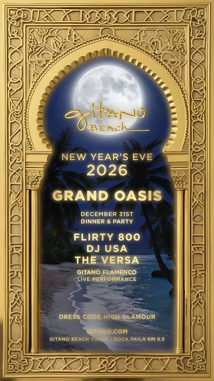 Tulum New Year's 2026 flyer