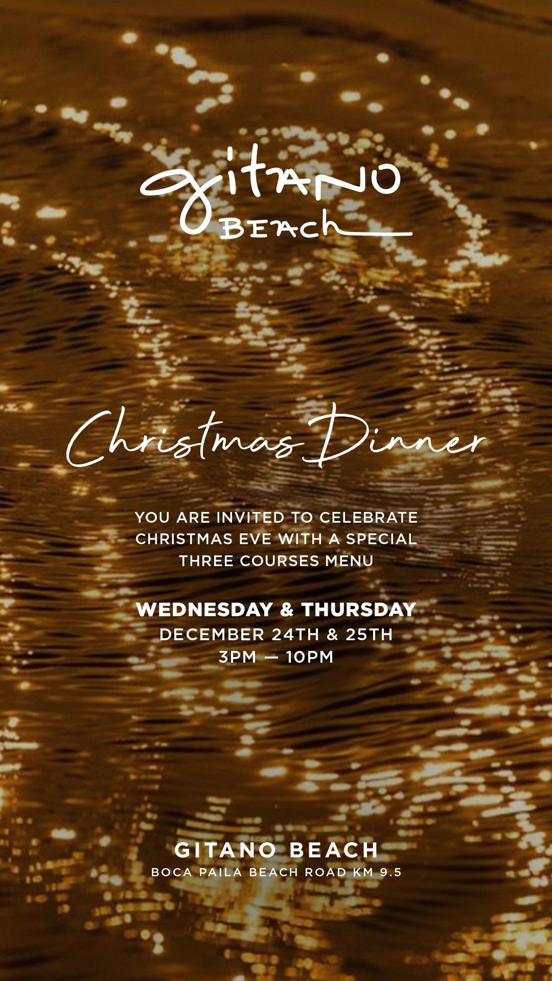 Christmas Dinner at Gitano Beach flyer
