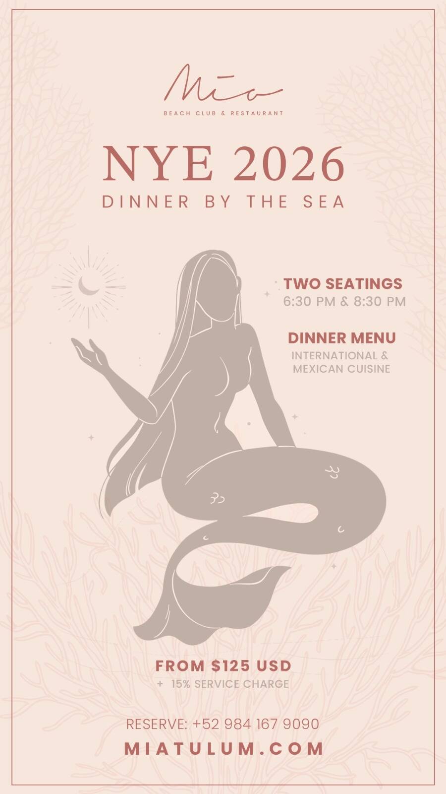 NYE Mia Tulum Party Celebration 2026 flyer