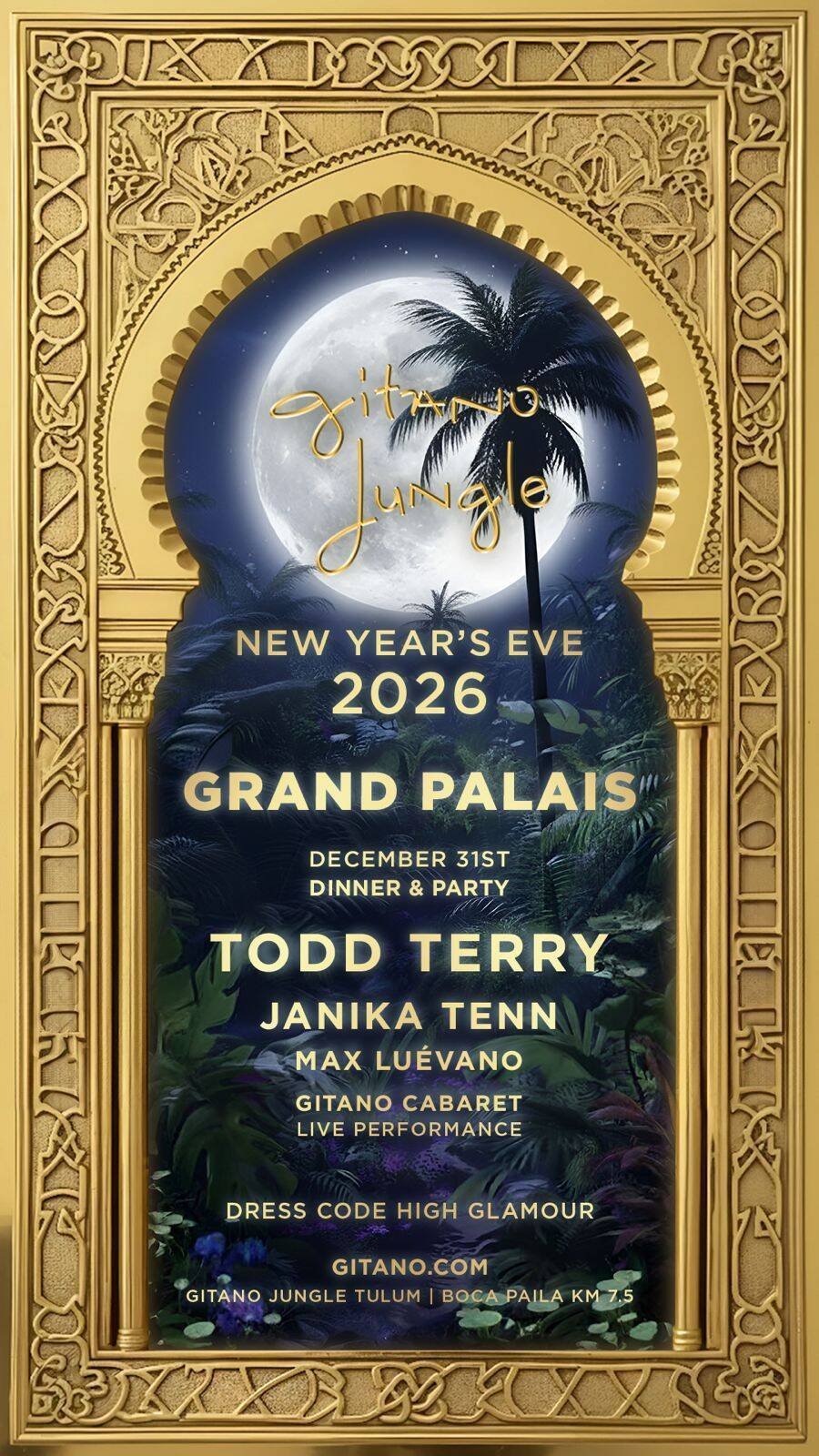 Tulum New Year's Eve at Gitano Jungle flyer