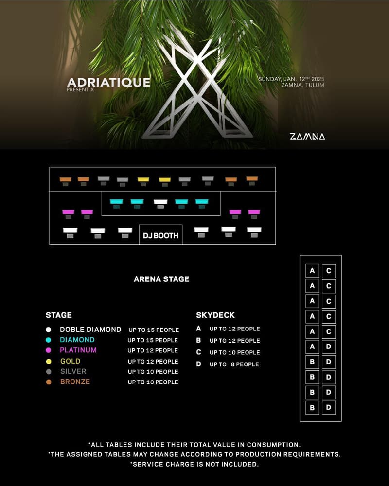 adriatique present x at zamna vip backstage table