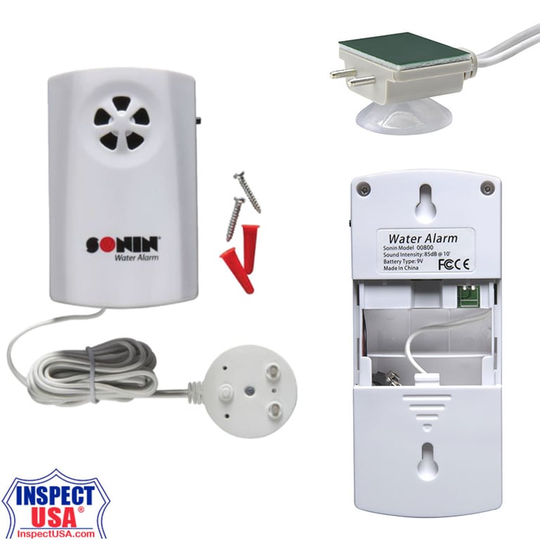 Water Leak Battery Operated Flood Alarm (00800) with Remote Sensor