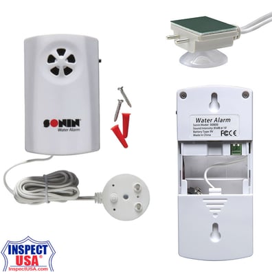 Water Leak Battery Operated Flood Alarm (00800) with Remote Sensor