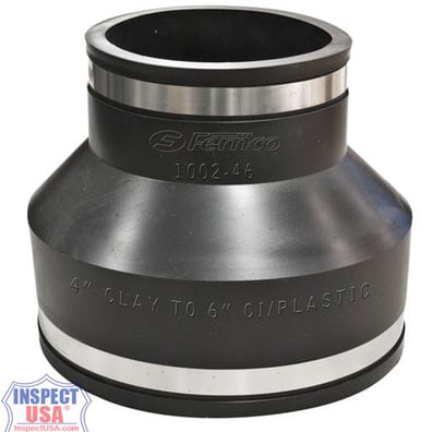 Flexible Coupling 6"x5" BLACK (1002-46) with SS Heavy Duty Clamps