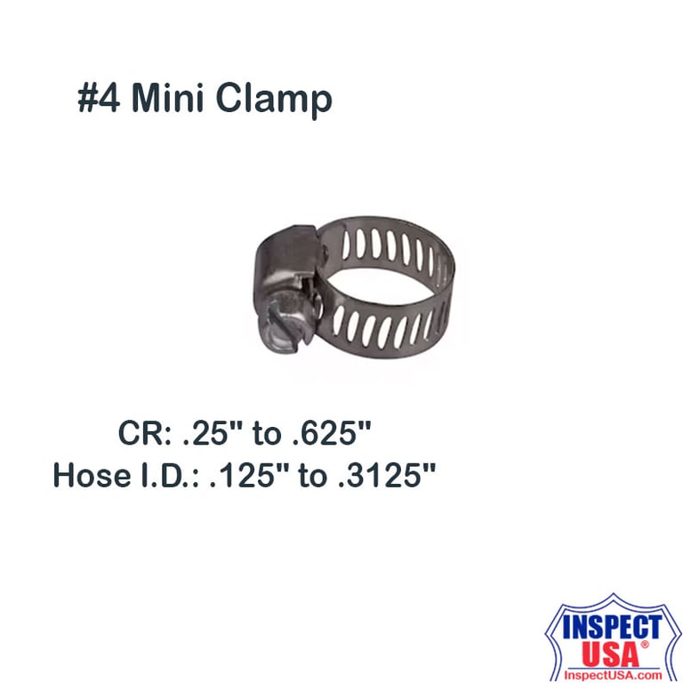 Steel Hose Clamp #4 Mini (10889PK) .25 to .625"