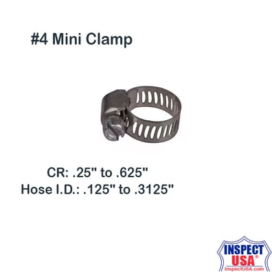 Steel Hose Clamp #4 Mini (10889PK) .25 to .625"