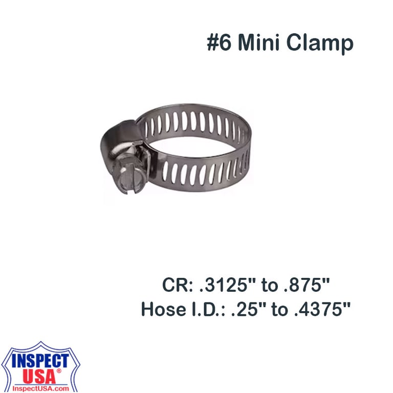 Steel Hose Clamp #6 Mini (10890PK) .3125 to .875"