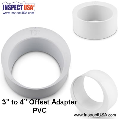 Offset Adapter for RadonAway SF180 Radon Fan (13165) 4" to 3"