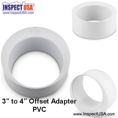 Offset Adapter for RadonAway SF180 Radon Fan (13165) 4" to 3"