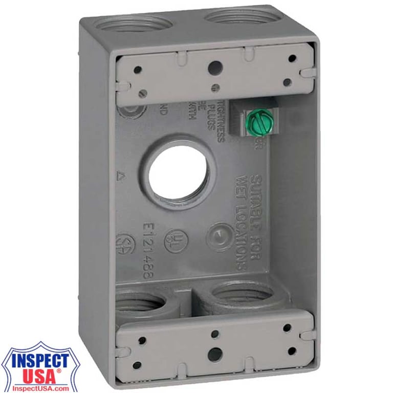 Sigma Metal Outlet Box (143253-5) 3/4″ 5 Hole One-Gang Box