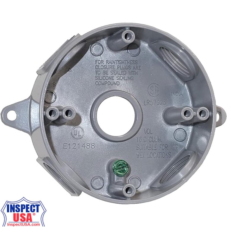 Sigma Metal Outlet Box (143854) 3/4″ 5 Hole Round Box