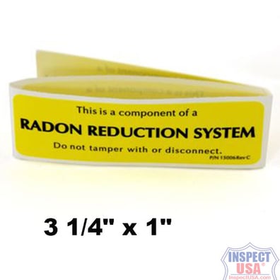 System Labels: Radon (15006-50) Yellow 50 Labels 3-1/4" x 1"