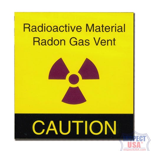 System Labels: Caution Radon Vent (15253) 50 Labels 3" x 2.75"