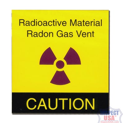 System Labels: Caution Radon Vent (15253) 50 Labels 3" x 2.75"