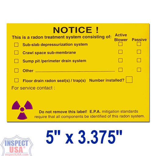 System Labels: Radon Yellow (15255) 50 Labels 5" x 3.375"