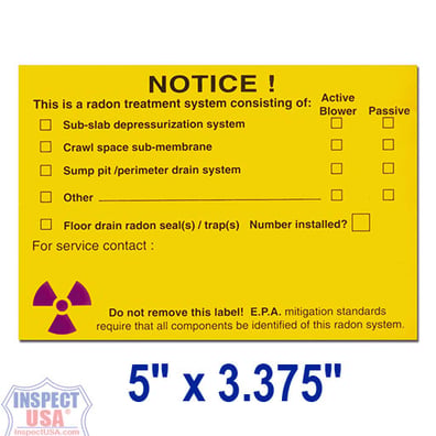 System Labels: Radon Yellow (15255) 50 Labels 5" x 3.375"
