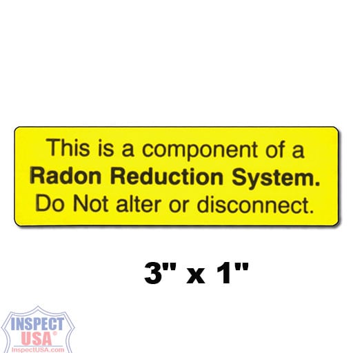 System Labels: Radon Component (15257) Yellow 50 Labels 3" x 1"