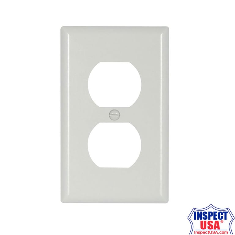 White Single Gang Duplex Wallplate (2132W) Standard Size