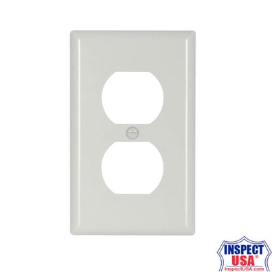 White Single Gang Duplex Wallplate (2132W) Standard Size