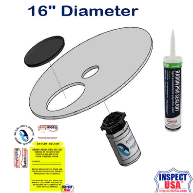16" Clear Sump Cover Kit (25072) with RadonAway Sealant