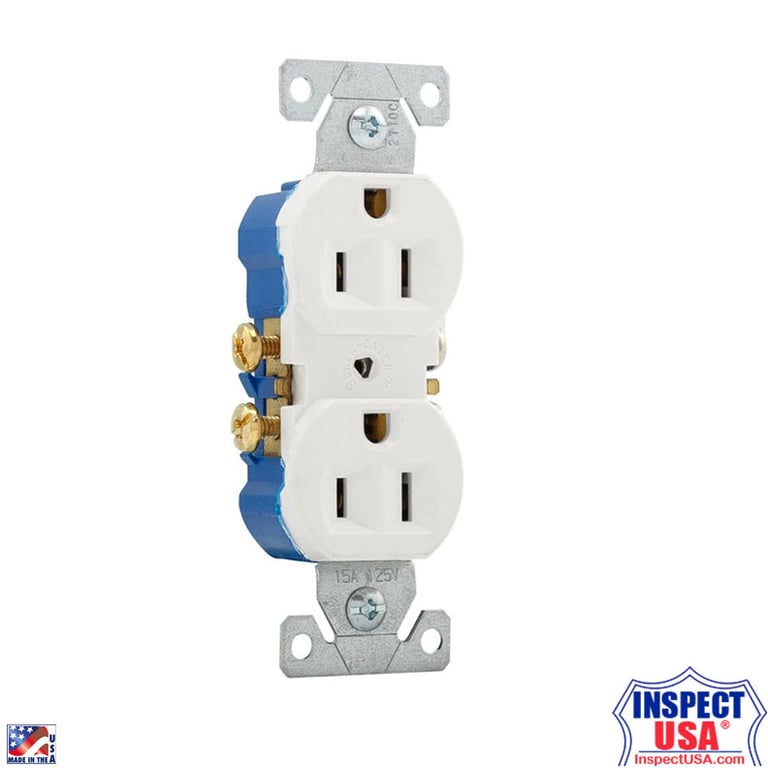 White 15amp Duplex Receptacle (270W10LW) 110vAC