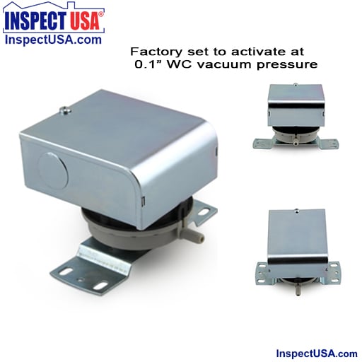 Pressure Switch (28001-3) Activates at 0.1 Inch Water Column