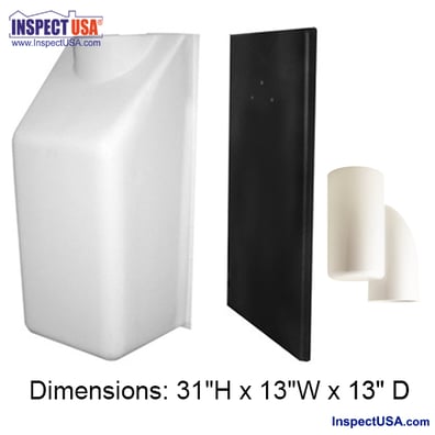 Exterior Radon Fan Cover Kit (28043) White w/Mounting Plate