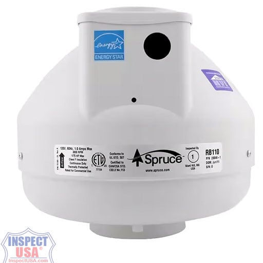 Spruce RB110 Energy Star Rated 4" Ventilation Fan (28128) with Bracket