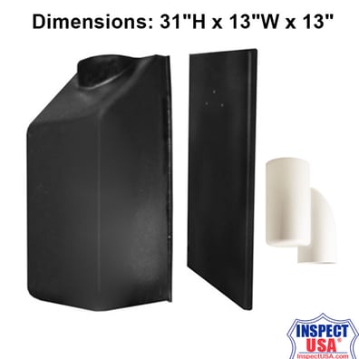 Exterior Radon Fan Cover Kit (28388) Black w/Mounting Plate